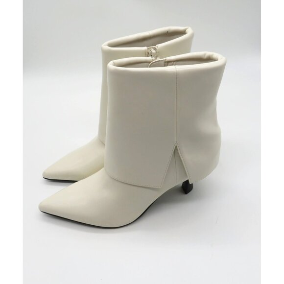 Nine West Women's Ivory Pointed Toe Ankle Boots Side Zippers 6.5 NEW - Picture 3 of 8